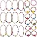 Outee 24 Pcs Toddler Costume Jewelry Christmas Gift Princess Necklace Bracelet Girls Play Jewelry Kit Gift for Girls Dress Up Pretend Play Party Favors