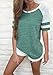 Yidarton Women's Color Block Short Sleeve T Shirt Casual Round Neck Tunic Tops(Green,XL)
