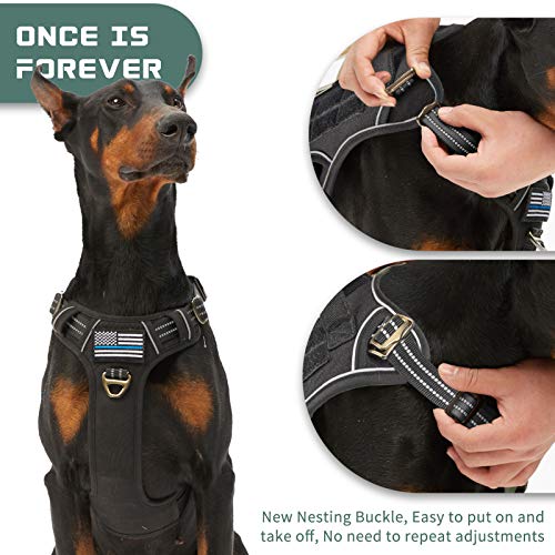BUMBIN Tactical Dog Harness for Large Medium Small Dogs No Pull, Famous TIK Tok No Pull Dog Harness, Fit Smart… - Image 3