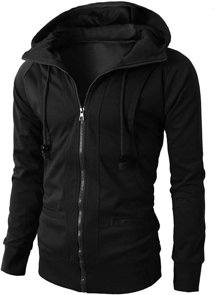 Clearance Forthery Men's Full-Zip Zip Hoodie Sweatshirt Sports Pullover Hooded Coat