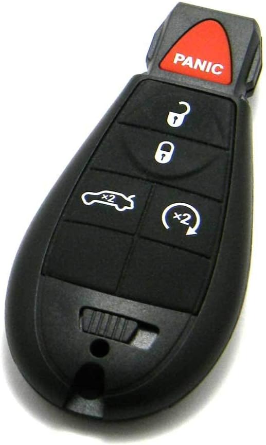 NorthCoast KeylessOEM Electronic 5-Button Keyless Enter-N-Go Smart Proximity Key Fob Remote Compatible with Chrysler Dodge (FCC: IYZ-C01C, P/N: 05026566, 05026457, 56046694)