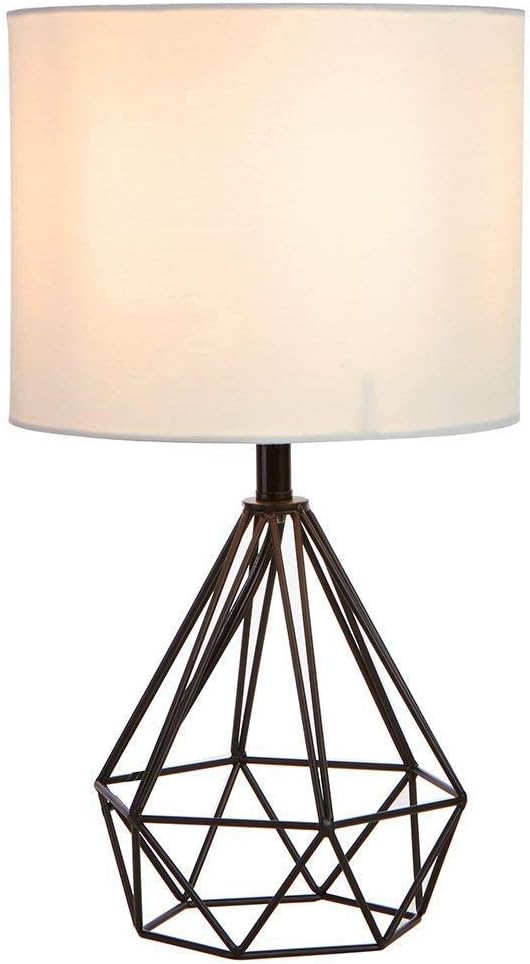 Asan Modern Table Lamp With Innovative Cage Style Base Desk Lamp For Study Bedroom Living Room Bedside Table Black Amazon Co Uk Kitchen Home