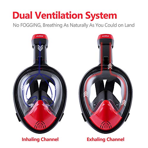 EVOLAND Snorkel Mask Full Face for Kids Youth, Diving Snorkeling Mask Anti-Fog Set with 180Â° View, GoPro Mount, Easy Breath Dry Top Design, Adjustable Head Straps