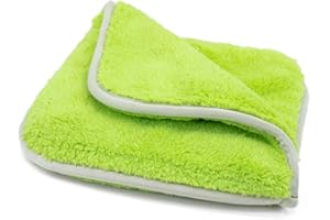 Autofiber [Double Flip] Microfiber Rinseless Wash Towel 8"x8" Blue - 3 Pack (Green)