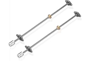 XIAOSHI 2pcs 100mm 8mm 3D Printer T8 Trapezoidal Lead Screw Rod Nut Copper Nut Coupling Shaft Pillow Bearing Mount