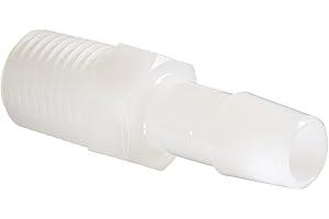 Eldon James A4-6HDPE High Density Polyethylene Adapter Fitting, 1/4-18 NPT to 3/8" Hose Barb (Pack of 10)