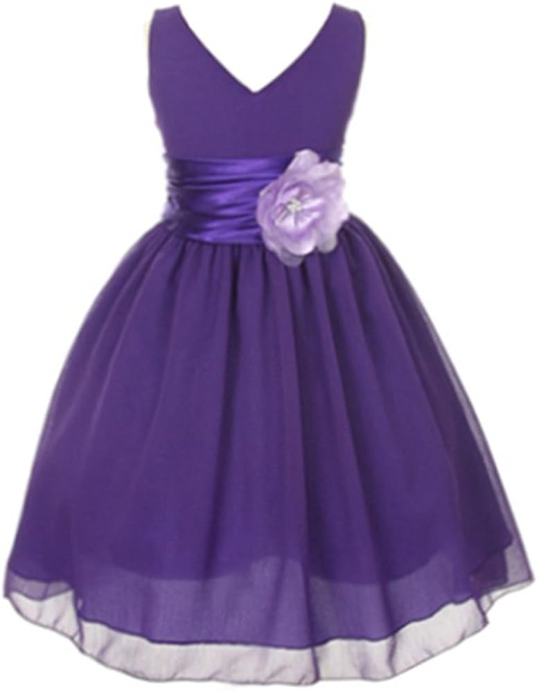 amazon purple flower girl dresses