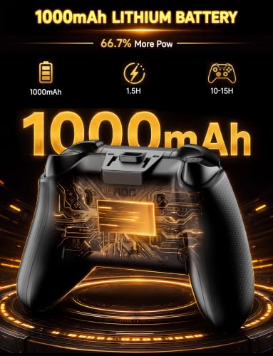 AOC PC Controller with Interactive Screen, Hall Effect Sticks & Triggers | for PC/Switch/Switch 2/PS4/iOS/Android/Steam Deck, BT/2.4G/Wired, Screen Setup,No-Drift Hall Joysticks, Macro,RGB, Up to 18H
