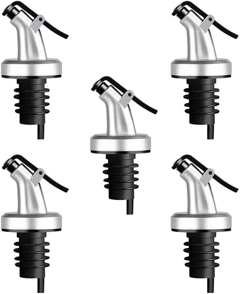 PIQIUQIU Pack of 5 Bottles Pourer Oil Wine Pourer Schnapps Bottles Pouring Plastic with Flap