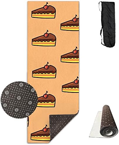 Gorgeously Non Slip Yoga Mat Cake Pattern Premium Printed 24 X 71 Inches Great For Exercise Pilates Gymnastics Carrying Strap