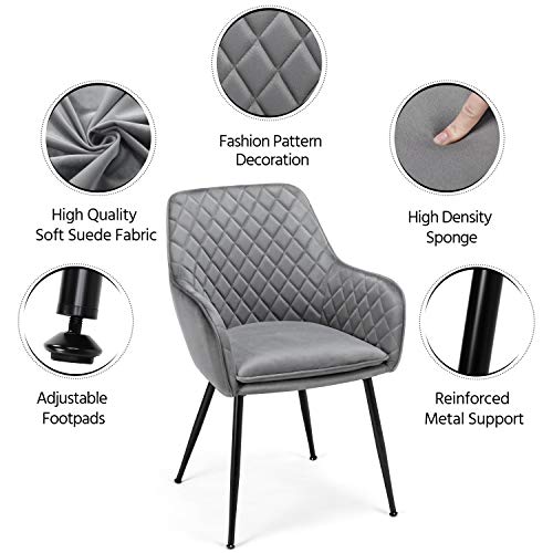 Yaheetech Dining Chairs Velvet Accent Armchairs Living Room Chairs with