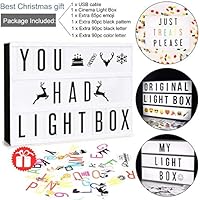 Doingart Mini LED Cinema Light Box Cinematic Light Box, Include 345 Changeable Letters with Emoji, Symbols and Numbers DIY Marquee Signs for Home,Wedding and Christmas Decor