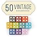 50-Pack Solid 6-Sided Game Dice, 10 Sets of Vintage Colors, 16mm Dice for Board Games and Teaching Math by Brybelly