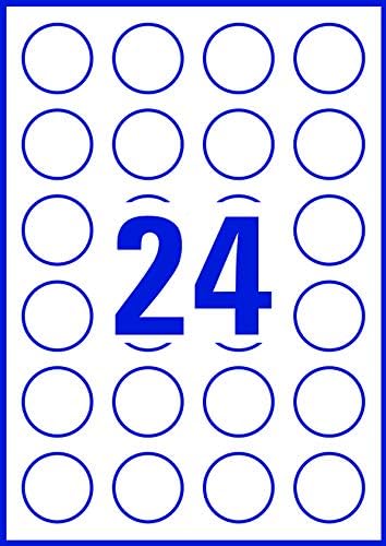 Avery Removable, Printable, Multi Purpose Circle Labels, Multi Surface, diameter 37 mm, White, 24 Labels per Sheet - Image 4