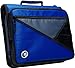 Case-it Universal Zipper Binder | 2-Inch O-Rings, 13-Inch Laptop/Tablet Padded Pocket, 400 Sheet Capacity, Multiple Storage Pockets & Shoulder Strap | School & Office Organizer | LT-007 Blue