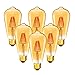 YFXRLIGHT Dimmable 6W Vintage Edison LED Bulb, ST64(ST21) Antique Filament LED Light Bulbs (Amber Glass), 50W Equivalent, Soft Warm 2200K 420 Lumens, 6 Pack（2 Year Warranty