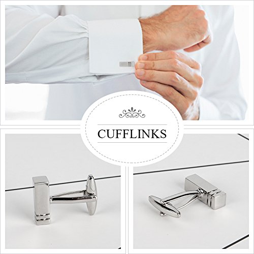Echeer Cuff Links Set, Stoving Varnish Solid Brass CuffLinks for Men Gentleman Business Gift