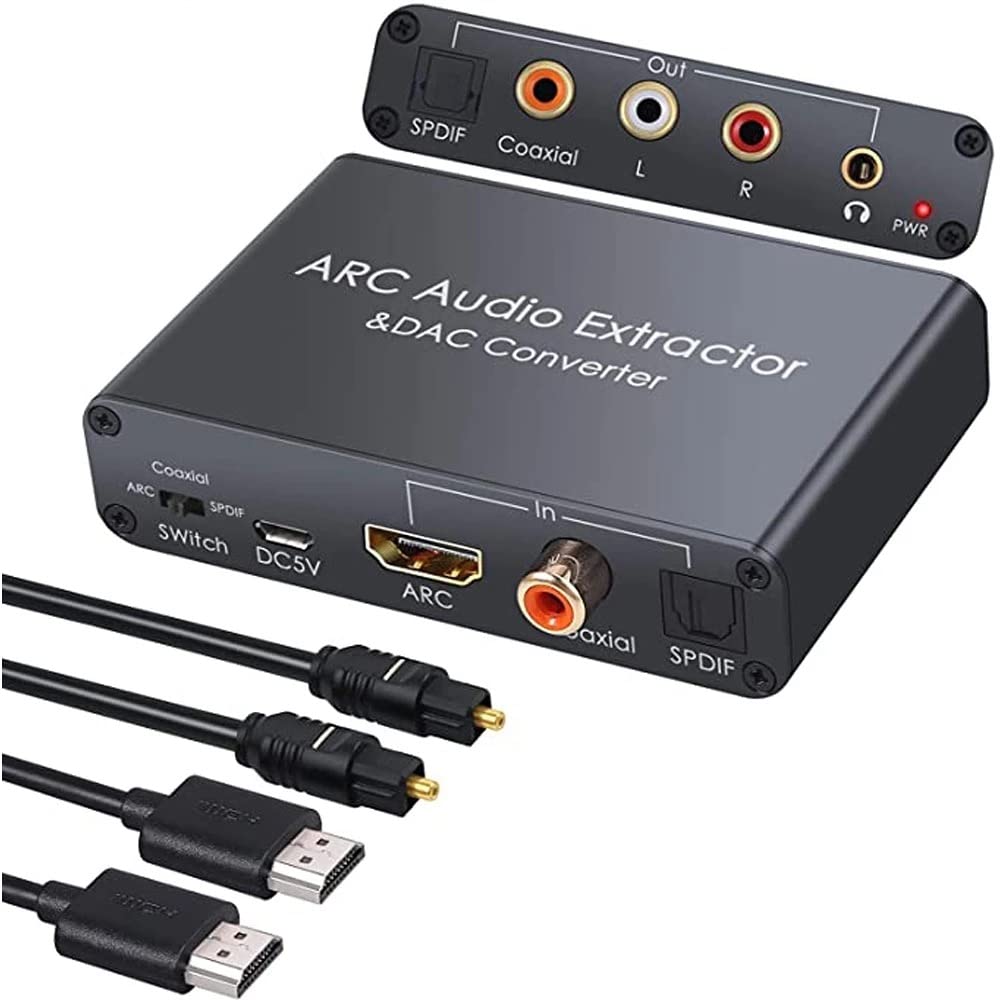 Photo 1 of Converter HDTV-Compatible Audio Adapter DAC ARC L/R Coaxial SPDIF Jack Extractor Return Channel 3.5mm Headphone for TV(Cable not Included)