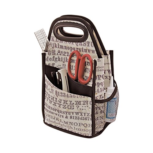 Tim Holtz Idea-ology Typography Spinning Tote, 7.27 x 15.88 x 7.26 Inches, Brown and Tan (CH93800)