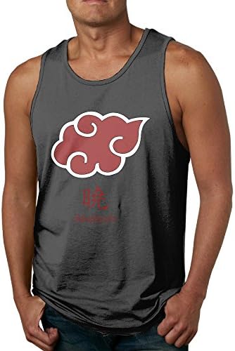 VOLTE Japanese Comic Naruto Shippuden Akatsuki Organization Mens Basic Tank Top Round Collar Black Tank Top