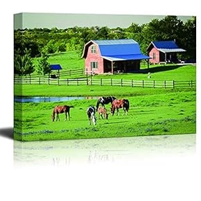 Canvas Wall Art for Living Room,Bedroom Home Artwork Paintings Farm Ready to Hang - 12x18 inches