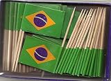 Box of 100 Brazil Brazilian Toothpick Flags Dinner Flags Food Flags Flag Pick WindStrong®