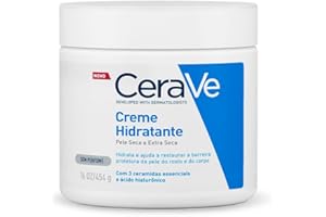 CeraVe Creme Hidratante Corporal, para Pele Seca a Extra Seca, com 3 Ceramidas Essenciais e Ácido Hialurônico, Hidratação Profunda e Duradoura, Tecnologia MVE, Sem Perfume, 453g
