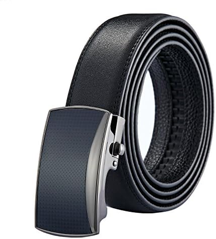 Men's Genuine Leather Belt Automatic Buckle Sliding Buckle Belt 35mm Wide 50" long