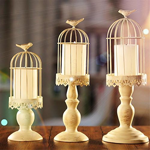 DysgHome Iron Birdcage Vintage Retro Table Candlestick Candleholder 12.2" High Home Restaurant Ornaments Wedding Decorations