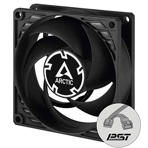 ARCTIC P8 PWM PST - 80mm Gehäuselüfter mit PWM Sharing Technology (PST), druckoptimiert, sehr leiser Motor, Computer, Lüftergeschwindigkeit: 200-3000 U/min - Schwarz