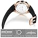 MEGIR M en Sports Quartz Wrist Watch Analogue Chronograph Luminous Auto Calendar with Black Silicone Band Rose Gold Alloy Case