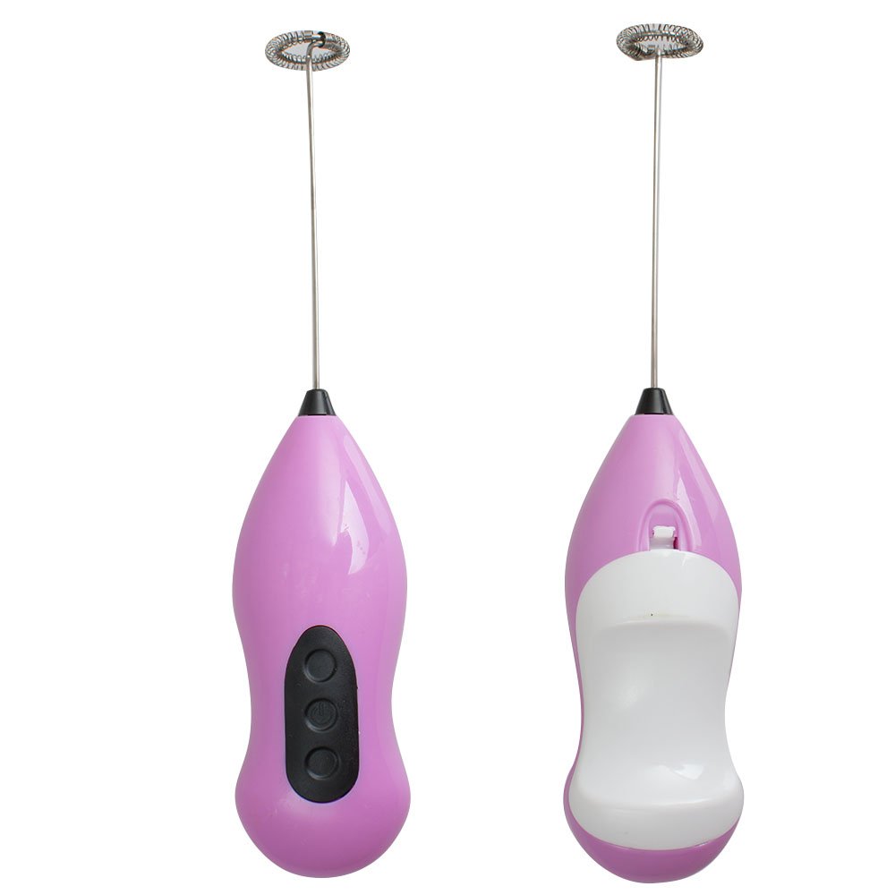 Vinmax Handheld Electric Coffee Mixer, Egg Beater Blender ABS Plastic Handle Stainless Steel Stem and Whisking Head, Pink