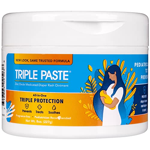 Triple Paste Diaper Rash Cream for Baby 8 Oz Tub Zinc Oxide