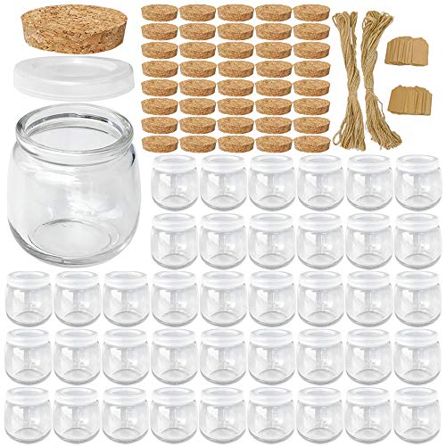 40 Pack Empty Candle Jars for Candle Making Candles, 7oz Small Glass Jars with Cork Lids, Honey