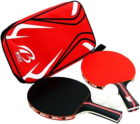 CaoBin 2-Pack Table Tennis Racket With Anti Slip Comfort Grip Handle and Table Tennis Paddle Bag,3 Pcs Ping-pong Ball