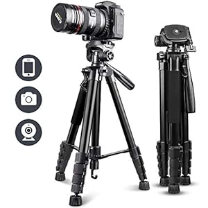 UBeesize 67” Camera Tripod with Travel Bag, Cell Phone Tripod with Wireless Remote and Phone Holder, Compatible with All…