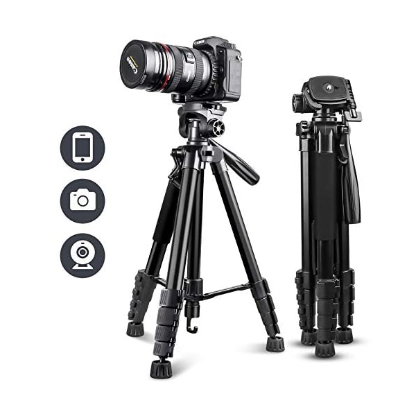 UBeesize 67” Camera Tripod with Travel Bag, Cell Phone Tripod with Wireless Remote and Phone Holder, Compatible with All…