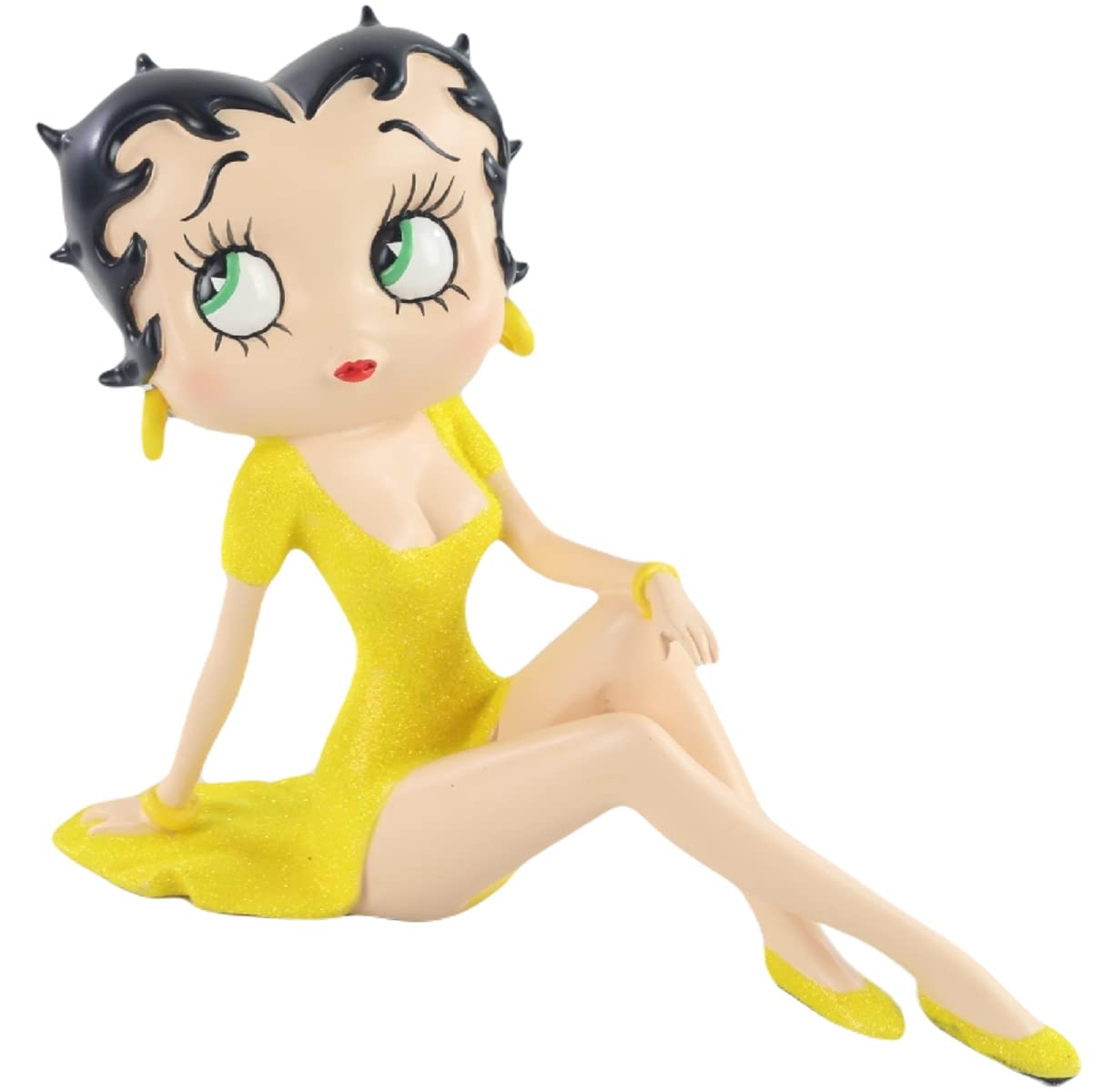 Middle-England Betty Boop Demure Yellow Glitter Dress 21.5cm Collectable Figurine