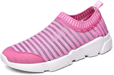 WaltZon Mens and Womens Slip-on Loafers Fashion Sneakers Walking Shoes(WZXFJ-1716Pink43)
