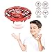 Mini Drones for Kids with 2 Rechargeable Batteries, Boy Toys Hand Controlled Flying Ball Drone Toys with 2 Speed, Indoor Outdoor Toys with LED Light, Flying Toys for Girls and Boys, Red.