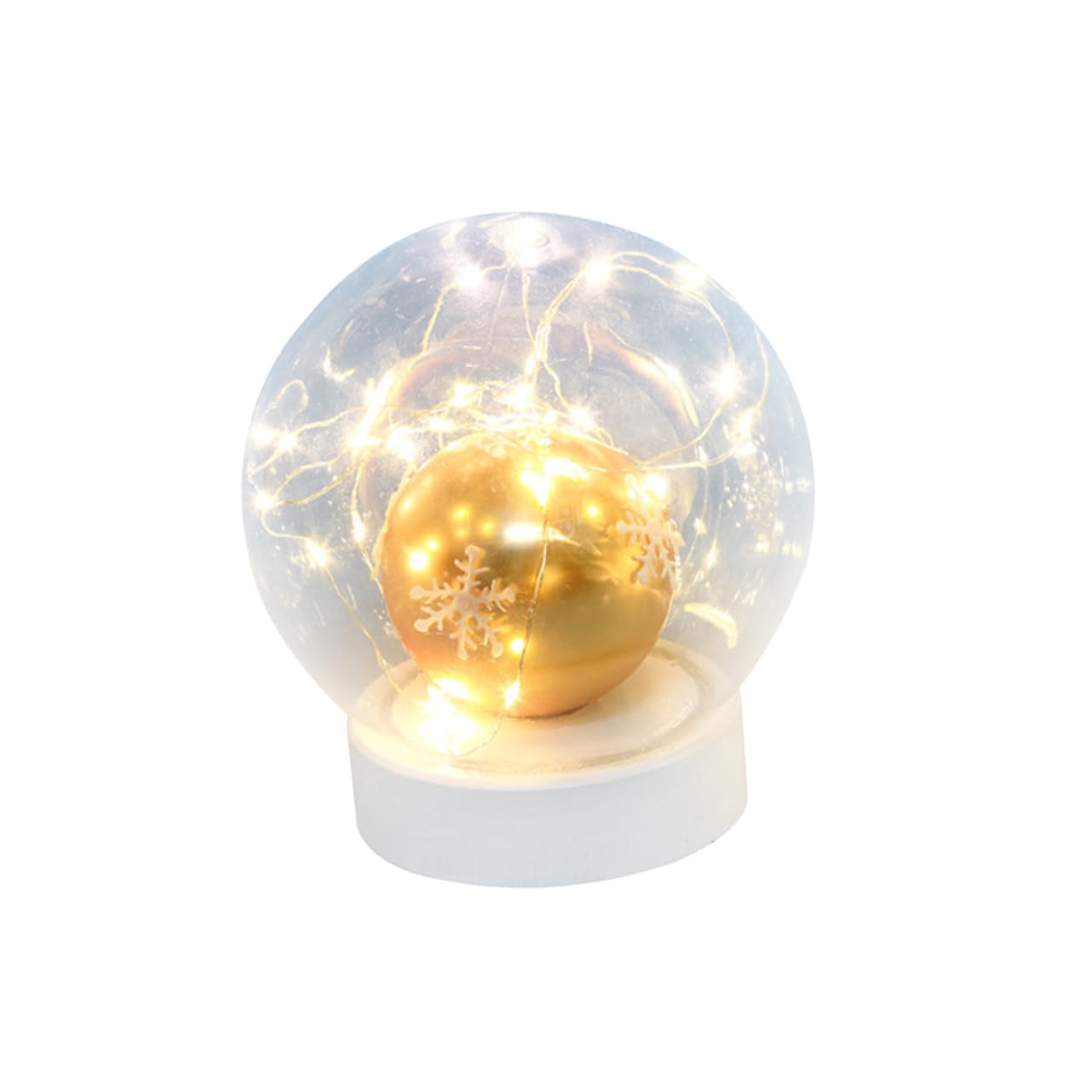 LIOOBO Christmas Snow Globes Glass Dome Light Christmas Snowflake Star Lamp Table LED Night Light with LED String s Holiday Party Decoration Without Batteries