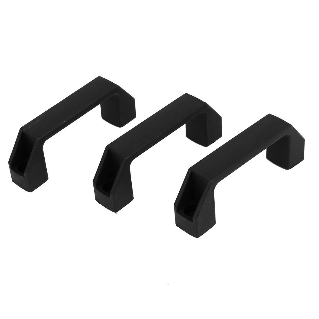 Sourcingmap Cabinet Cupboard Gate Door 110mm Length Plastic Pull Handles Black 3pcs