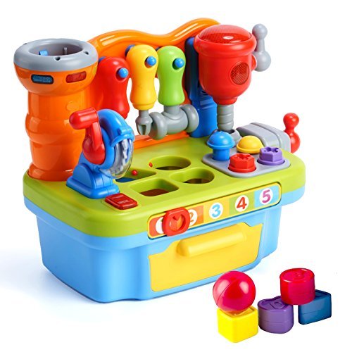 Huile Multifunctional Musical Learning Tool Workbench Toy Set for Kids with Shape Sorter