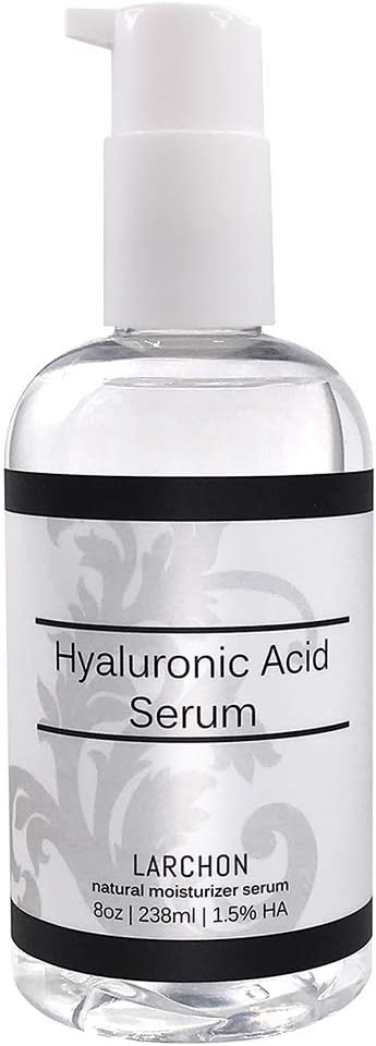 Hyaluronic Acid Serum 1.5% HA Advanced - Larchon Pure Multi-weight Molecular Formula. Face Moisturizing Skin Serum for Skin Hydration, Anti-Aging, Face and Neck Wrinkles. (8oz)