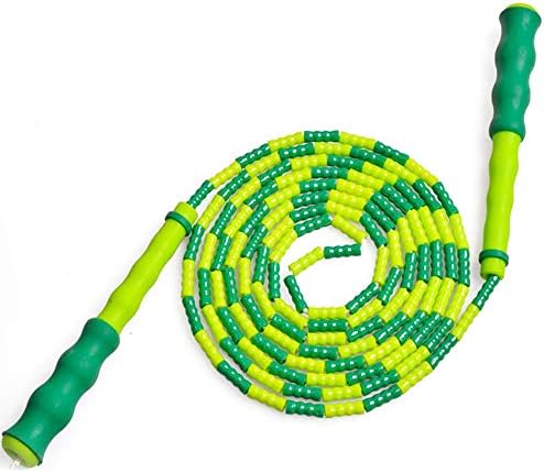 Youthny Adjustable Beaded Jump Rope with Plastic Beaded Segmentation, Tangle Free for Keeping Fit, Training, Workout Suitable for Men, Women and Kids