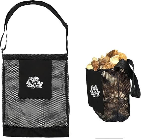 Mushroom Foraging Mesh Pouch - Collapsible Bag for Fruit Gathering and Bushcraft Enthusiasts