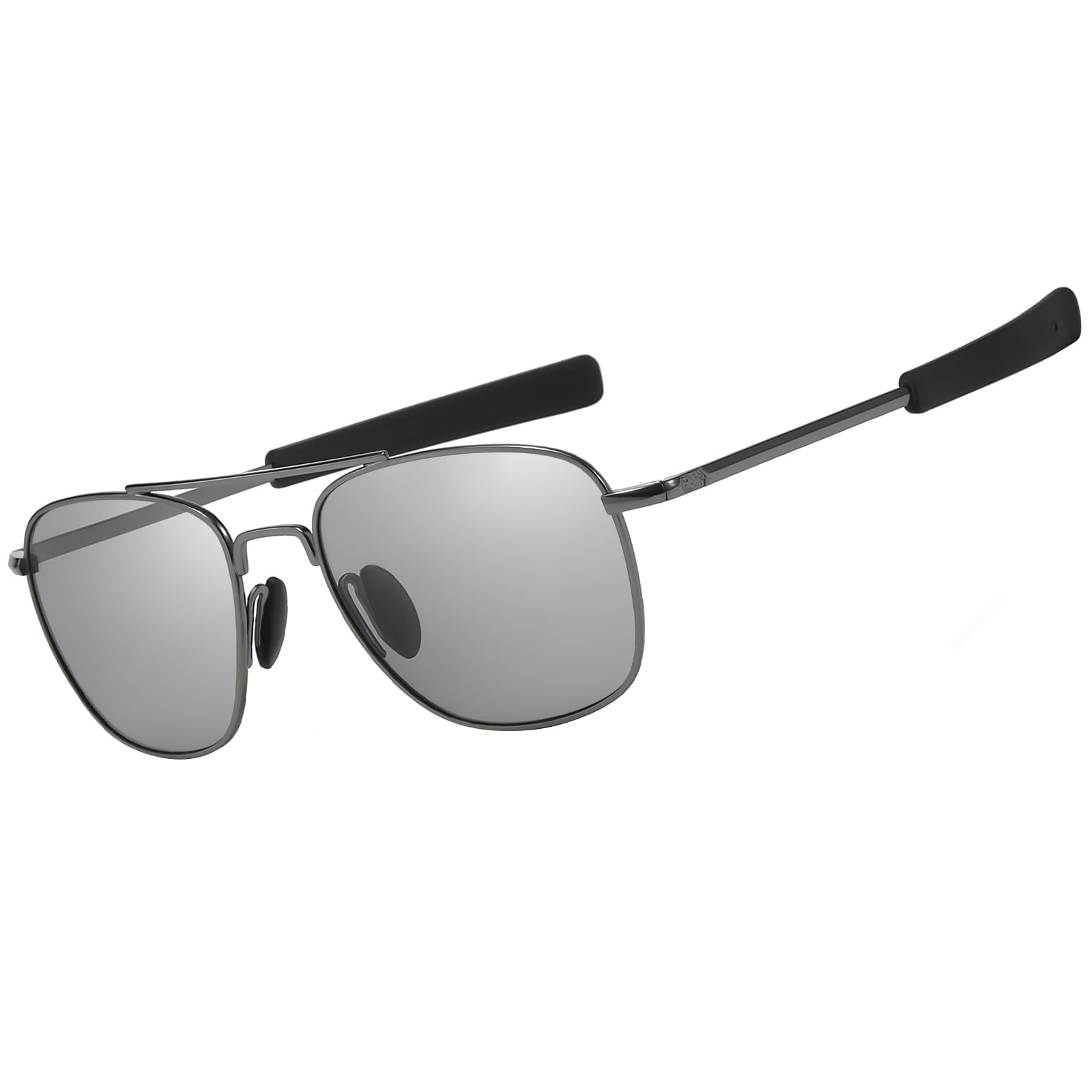 SUNGAIT Lunettes De Soleil Militaires Hommes Style Pilote Polarisé - Temples à Baïonnette, Protection UV 100%