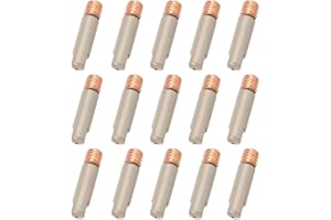 Jalzdieod 15PC Non-Stick Coated Welding Tips Set 030" 0.8mm Ceramic Contact Tips MIG Welding Torch Anti - Spatter Replacement