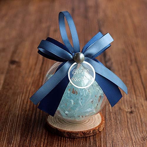 EVEYYTG 20pcs/bag Plastic bag crystal ball wedding Candy Box transparent packaging gift box baby shower boy girls Event Party Supplies,Deep blue 20pcs,Diameter 7.2cm