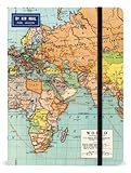 Cavallini 6 by 8-Inch Notebook, World Maps, 144 Pages